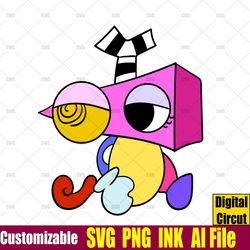 Zooble SVG from the amazing digital circus SVG, Caine SVG, Zooble SVG ink Png coloring page,Zooble Circut desgin space