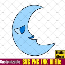 Moon from The Amazing Digital SVG, Caine ink Png the amazing digital circus Moon coloring page Moon  Circut desgin space