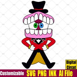 Caine from the amazing digital circus SVG, Caine SVG,Caine SVG ink Png coloring page,Caine  Circut desgin space