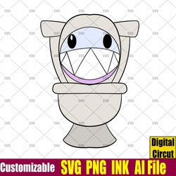 Bubble Toilet from the amazing digital circus SVG,Bubble Toilet SVG,PNG, Coloring pagesBubble Toilet Circut desgin space