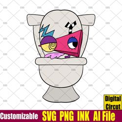 Zooble Toilet from the amazing digital circus SVG Zooble Toilet SVG,PNG, Coloring pages Zooble Circut desgin space