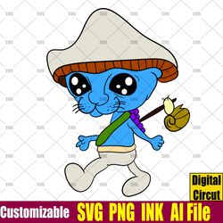 Smurf Cat Svg,The Blue Smurf Cat SVG,The Blue Smurf Cat Coloring pages Smurf Cat  Svg,png,Ink Circut desgin space