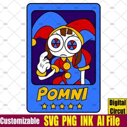 Pomni Card from the amazing digital Circus SVG Pomni CColoring pages digital Circus png,Ink Circut desgin space
