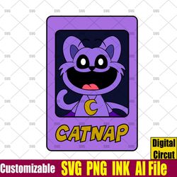 Card Humanized CatNap from Poppy Playtime SVG Smiling Critters Coloring pages  Pomni png,Ink Circut desgin space
