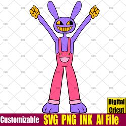 Jax SVG Caine From the amazing digital circus SVG Jax Coloring pages Pomni and Jax SVG png,Ink Circut desgin space