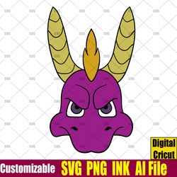 Spyro Dragon Ball Head SVG Spyro Dragon Ball  Coloring pages Spyro Dragon Ball  SVG png,Ink Circut desgin space