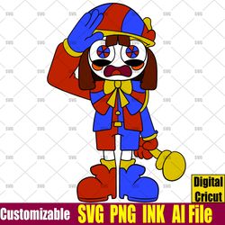 Pomni SVG From the amazing digital circus SVG Pomni Vector Coloring pages Pomni and Jax SVG png,Ink Cricut desgin space