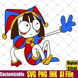 Pomni SVG From the amazing digital circus SVG Pomni Vector Coloring pages Pomni and Jax SVG png,Ink Cricut desgin space