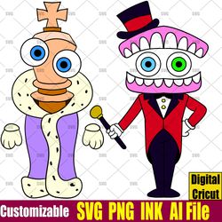 Kinger, Caine From the amazing digital circus Caine SVG Vector Coloring pages Kinger SVG png,Ink Cricut desgin space