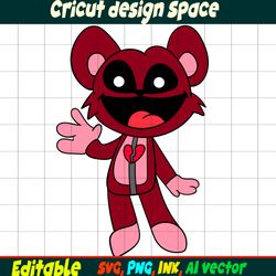 Humanized Bobby BearHug SVG Vector Coloring Pages SVG Smiling Critters Bobby BearHug ,SVG, Ink Cricut desgin space