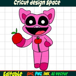 Humanized PickyPiggy SVG Vector Coloring Pages Smiling Critters  Humanized PickyPiggy  ,SVG, Ink Cricut desgin space