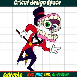 Editable Caine from the amazing digital circus SVG Caine Vector Coloring Page Caine Png, SVG. Ink Cricut desgin space
