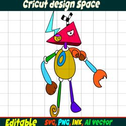 Editable Zooble from the amazing digital circus SVG Zooble Vector Coloring Page Zooble Png, SVG. Ink Cricut desgin space