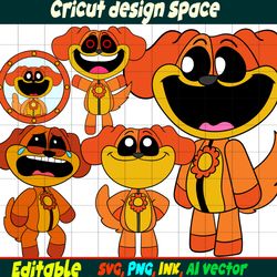 Customizable Smilling Critters Humanized DogDay SVG, Smilling Critters DogDay Sticker SVG, Vector Coloring pages