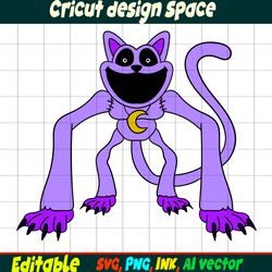 Editable Smilling Critters Nightmare Catnap from Poppy Playtime Digital Download Vector Coloring pages SVG, Png, Ink