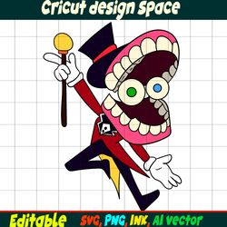 Editable The amazing digital circus Caine SVG Vector Coloring Page Caine Png, SVG. Ink Cricut desgin space Caine