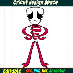 Editable The amazing digital circus Gangle SVG Vector Coloring Page Gangle Png, SVG. Ink Cricut desgin space Gangle