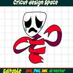 Editable The amazing digital circus Gangle SVG Vector Coloring Page, Gangle Png, SVG. Ink Cricut desgin space Gangle.