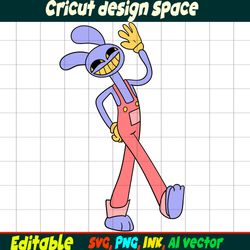 Editable Jax from the amazing digital circus SVG, Vector Coloring Page Jax Png, SVG Ink,Cricut desgin space Jax Circus