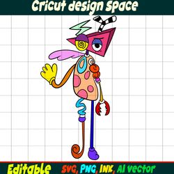 Editable Zooble from the amazing digital circus SVG, Vector Coloring Page, Zooble, SVG Ink Cricut desgin space Circus
