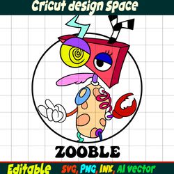 Editable Zooble Sticker the Amazing Digital circus SVG, Zooble coloring pages, Zooble Cut file vector, Instant download