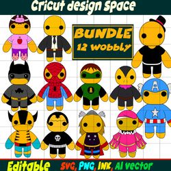 Bundle Pack Wobbly life SVG Stickers , Wobbly life Superheros, Png Coloring pages SVG, Png Wobbly Printable for Birthday