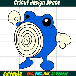 Poliwhirl SVG,Poliwhirl Png, Poliwhirl Ink, Charmander Coloring pages Birthday Gift, Cut file Print