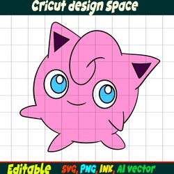 Wigglytuff SVG,Wigglytuff Png,Wigglytuff Ink, Charmander Coloring pages Birthday Gift, Cut file Print