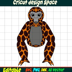Gorilla Tag SVG, Gorilla Tag Sticker Coloring pages Gorilla Tag Character Gift Character Digital Download Gorilla Tag