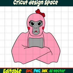 Gorilla Tag SVG Gorilla Tag Sticker Coloring pages Gorilla female Character Gift Character Digital Download Gorilla Tag