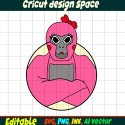 Gorilla Tag SVG Gorilla Tag Sticker Coloring pages Gorilla female Character Gift Character Digital Download Gorilla Tag.