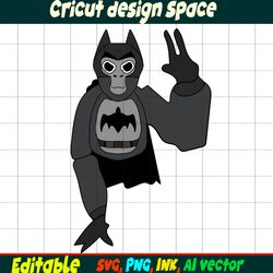 BatMan Gorilla Tag SVG Gorilla Tag Sticker Coloring pages, Gorilla Character Gift Character Digital Download.