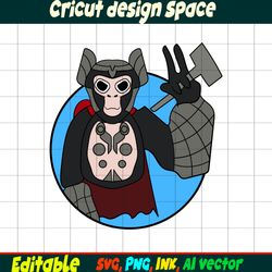 Thor Gorilla Tag SVG Gorilla Tag Sticker Coloring pages, Gorilla Character Gift Character Digital Download.