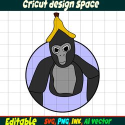Banana Gorilla Tag SVG Gorilla Tag Sticker Coloring pages, Gorilla Character Gift Character Digital Download.Sticker