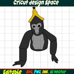Banana Gorilla Tag SVG Gorilla Tag Sticker Coloring pages, Gorilla Character Gift Character Digital Download.