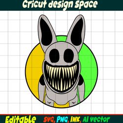 Zoonomaly SVG Eyes Opened Rabbit Monster PNG Coloring pages Eyes Opened Rabbit Monster , Digital Download
