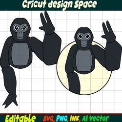 Gorilla Tag Stickers SVG, Gorilla Tag PNG Coloring pages, Gorilla Tag Printable for Birthday Gift, Gorilla Png