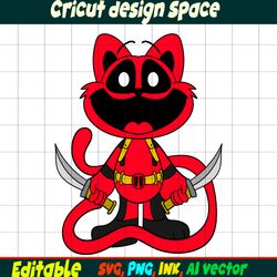 DeadPool CatNap Editable Smilling Critters Humanized Bobby Captain America CatNap from Poppy Playtime Digital Download