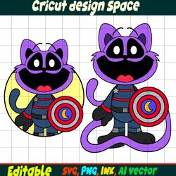 Captain America CatNap Sticker SVG, Captain America CatNap Png Printable Coloring pages Naruto Digital Download