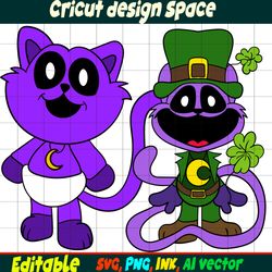 Editable Smilling Critters Christmas CatNap,Patrick's Day Catnap from Poppy Playtime Digital Download Vector Coloring .