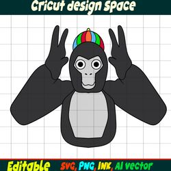 Gorilla Tag Editable Sticker SVG, Gorilla Tag PNG, vinyl Sticker to Print Gorilla Tag Printable, for Birthday gift SVG