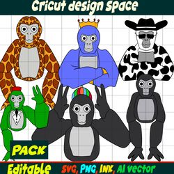 Gorilla Tag Editable SVG, Gorilla Tag PNG, vinyl Sticker to Print, Gorilla Tag Printable for Birthday Gift, Cut file,