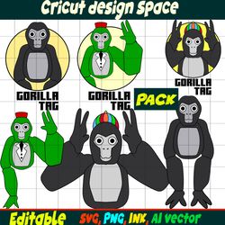 Gorilla Tag Editable SVG, Gorilla Tag PNG, vinyl Sticker to Print, Gorilla Tag Printable SVG, Png, Cut file,