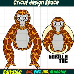 Editable Stickers Gorilla Tag SVG, Gorilla Tag PNG, vinyl Sticker to Print, Gorilla Tag Printable SVG