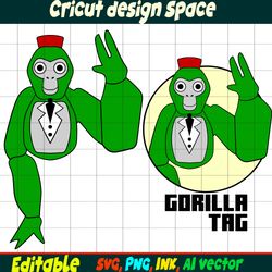 Gorilla Tag Sticker Editable SVG, Gorilla Tag PNG, vinyl Sticker to Print, Gorilla Tag Printable SVG, Png, Cut file,