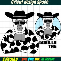 Gorilla Tag Sticker Editable SVG, Gorilla Tag PNG, vinyl Sticker to Print, Gorilla Tag Printable SVG, Png, Cut file,Png