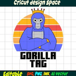 Gorilla Tag Sticker Editable SVG, Gorilla Tag PNG, vinyl Sticker to Print, Gorilla Tag Printable SVG, Png,Ink