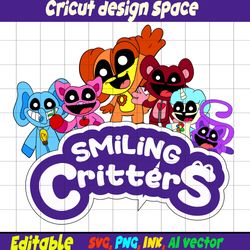 Smilling Critters SVG,CraftyCorn Poppy, BearHug,Bubba Bubbaphant, DogDay,Chicken, PickyPiggy Coloring Pages