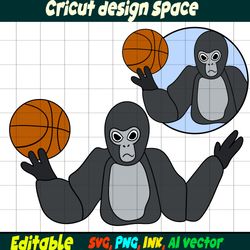 Gorilla Tag Basketball SVG, Gorilla Tag PNG, vinyl Sticker to Print, Gorilla Tag Printable for Birthday Gift, Cut file