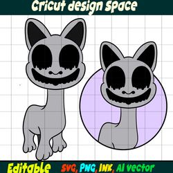 Editable SVG Smile Cat from Zoonomaly SVG,Smile Cat Sticker Zoonomaly Coloring page, Png , Ink, Birthday Gift